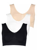  White, Nude & Black Seamless Stretch Crop Top 3 Pack XXL