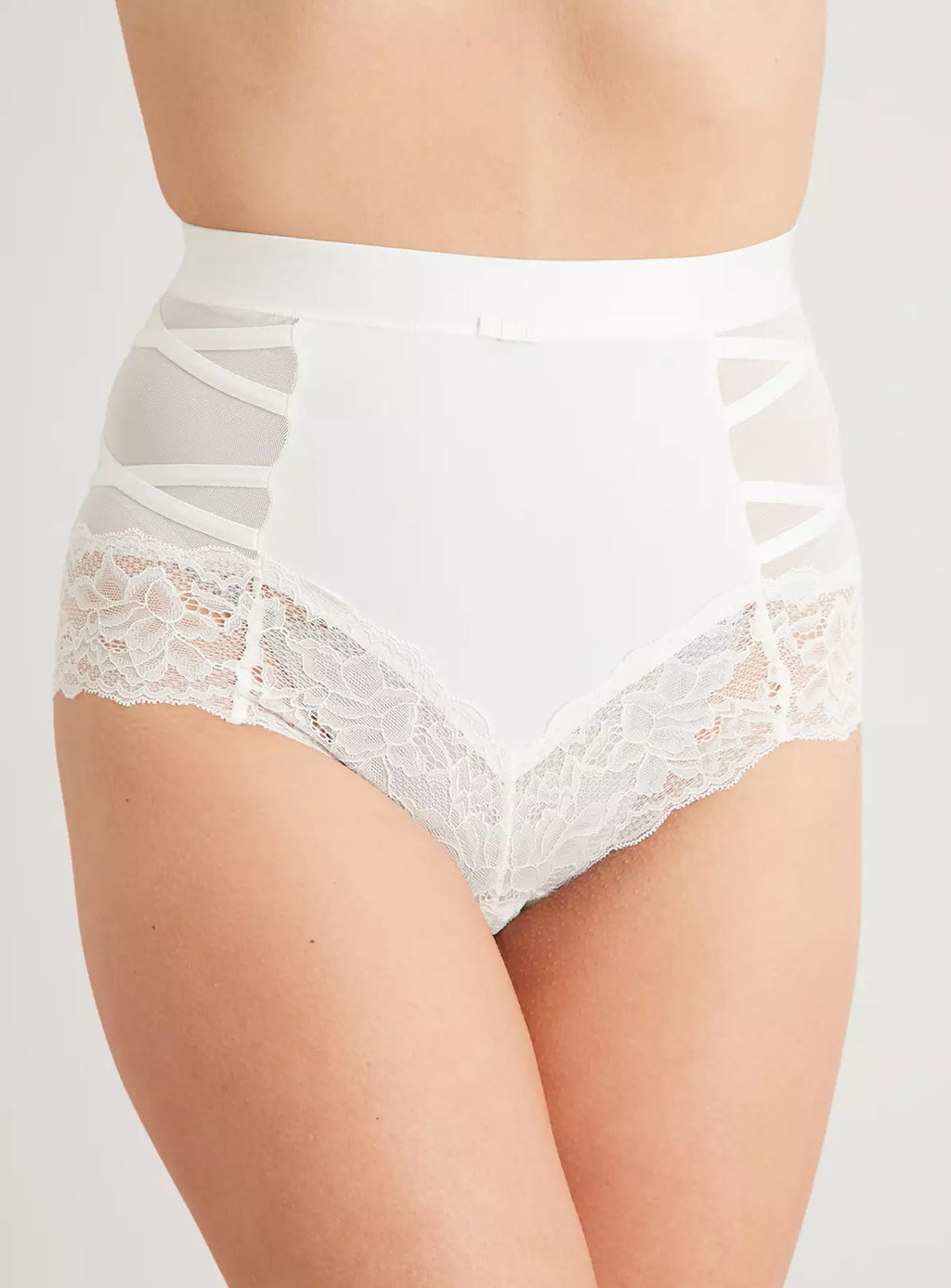  Secret Shaping Ivory Criss-Cross Lace Trim Knickers 2 Pack -
