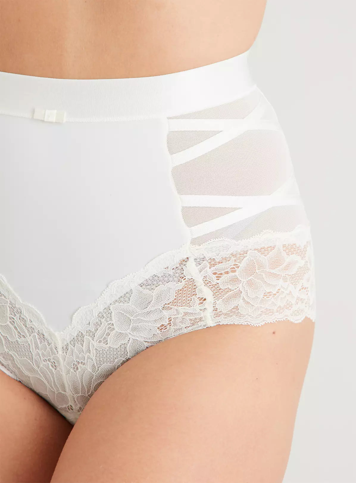  Secret Shaping Ivory Criss-Cross Lace Trim Knickers 2 Pack -