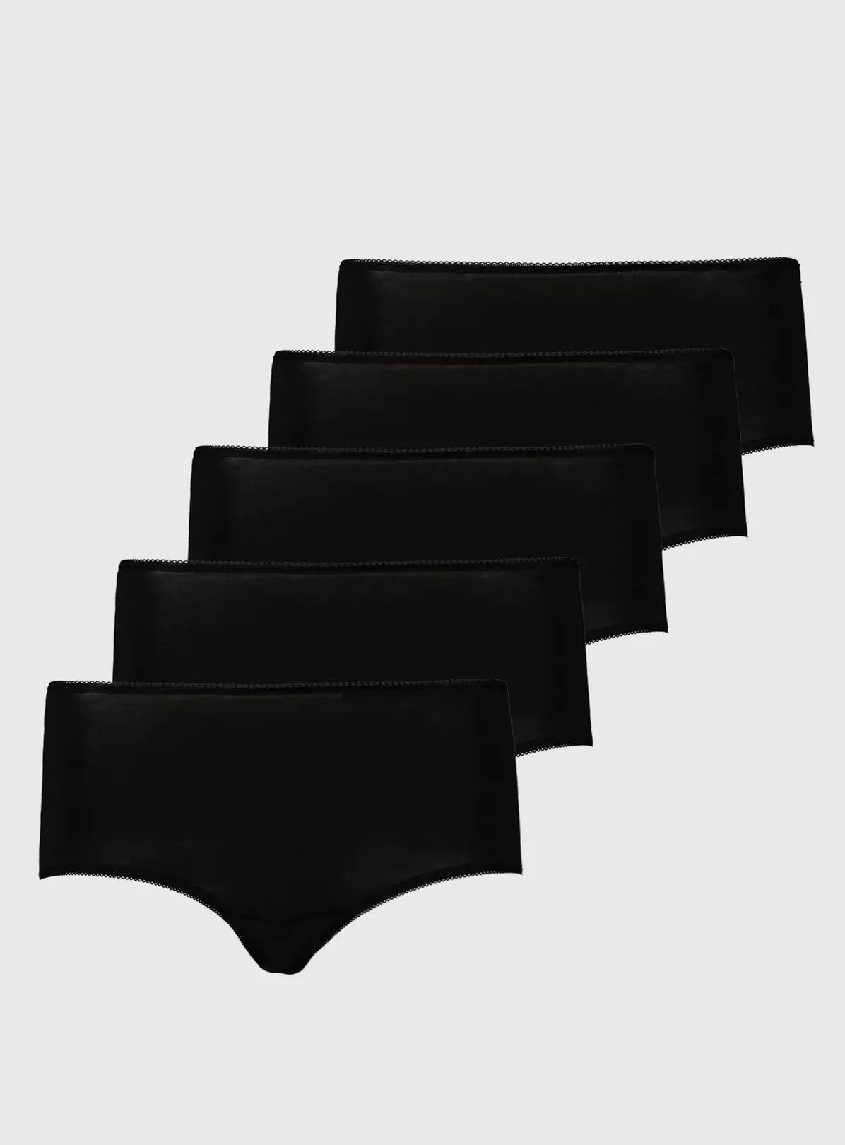  Black Midi Knickers 5 Pack - 16