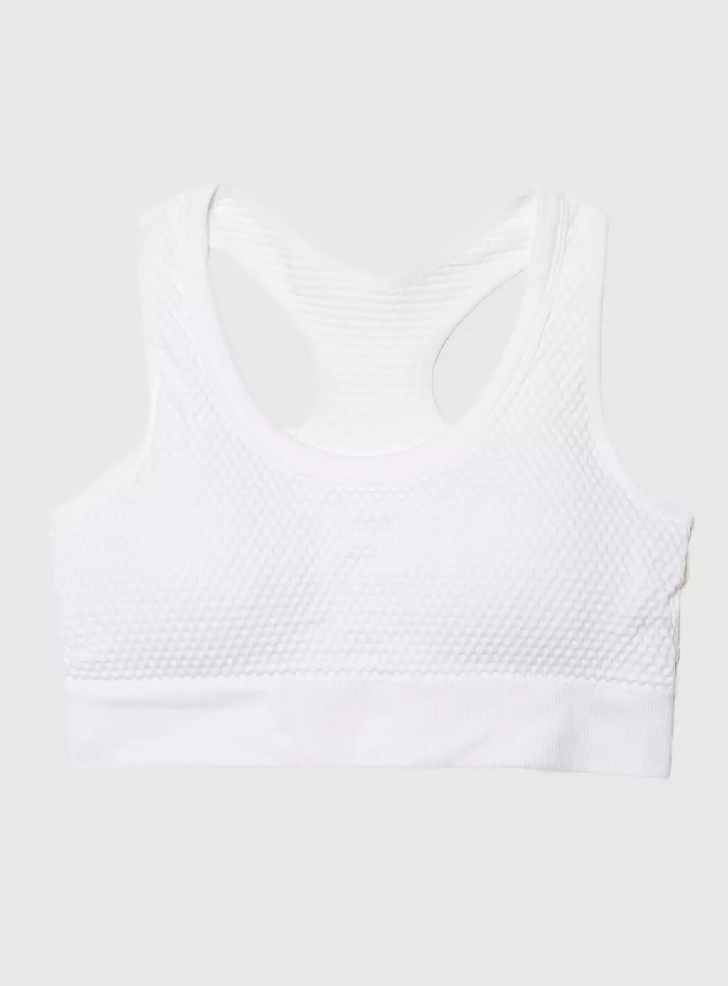  White Waffle Seamless Stretch Crop Top XL