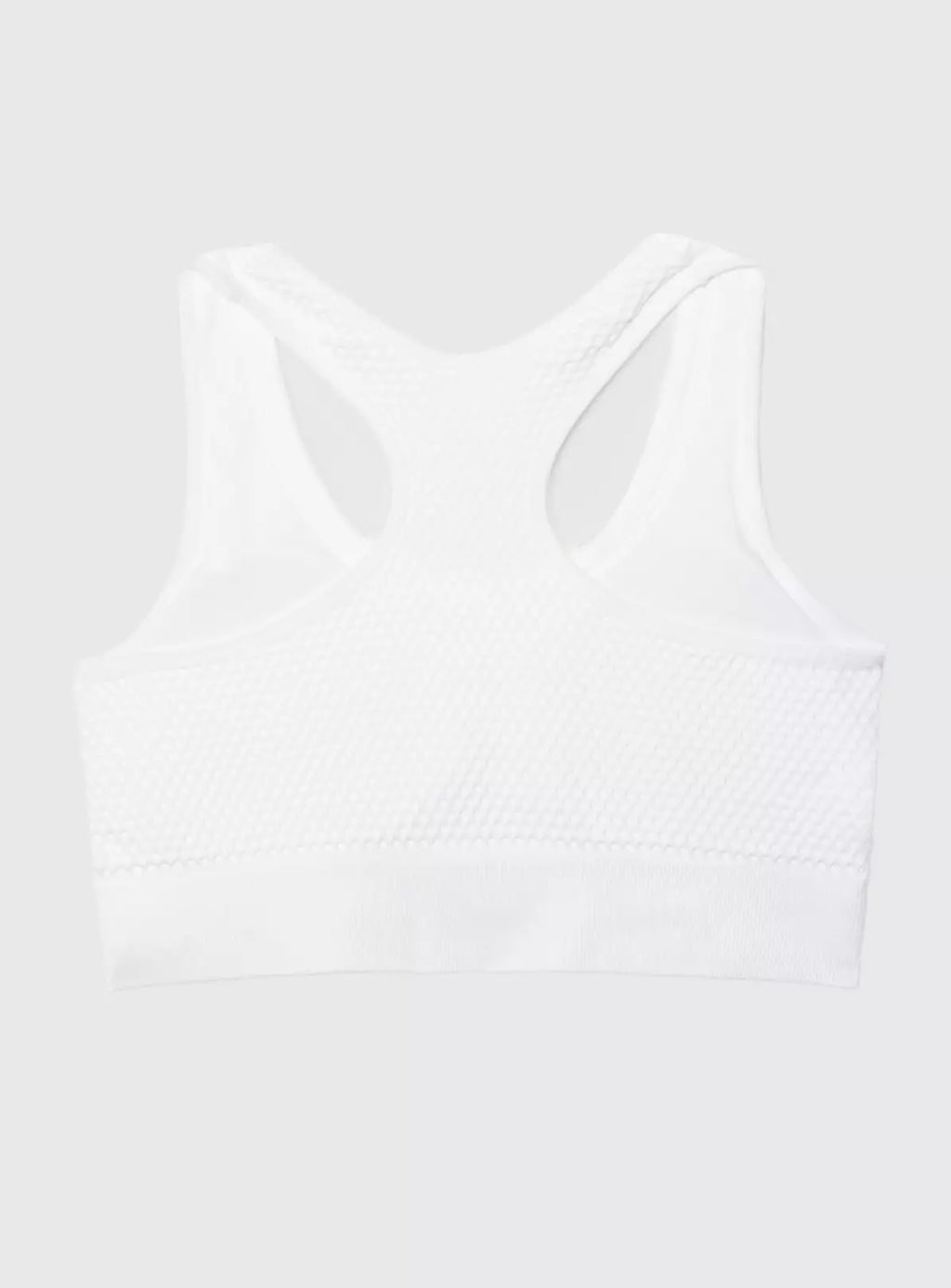  White Waffle Seamless Stretch Crop Top XL