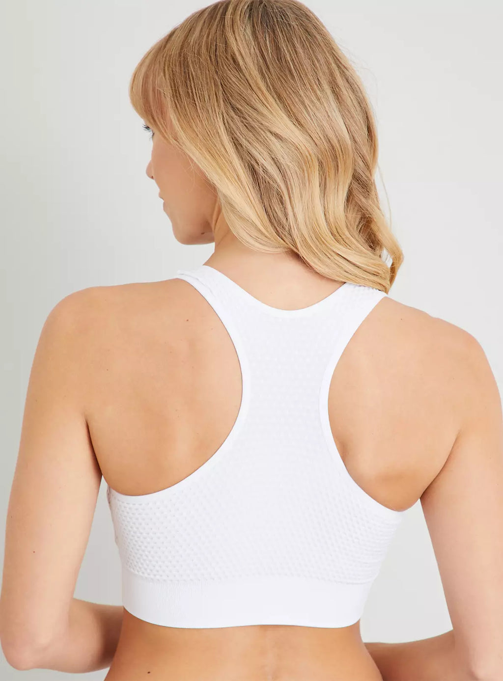  White Waffle Seamless Stretch Crop Top XL