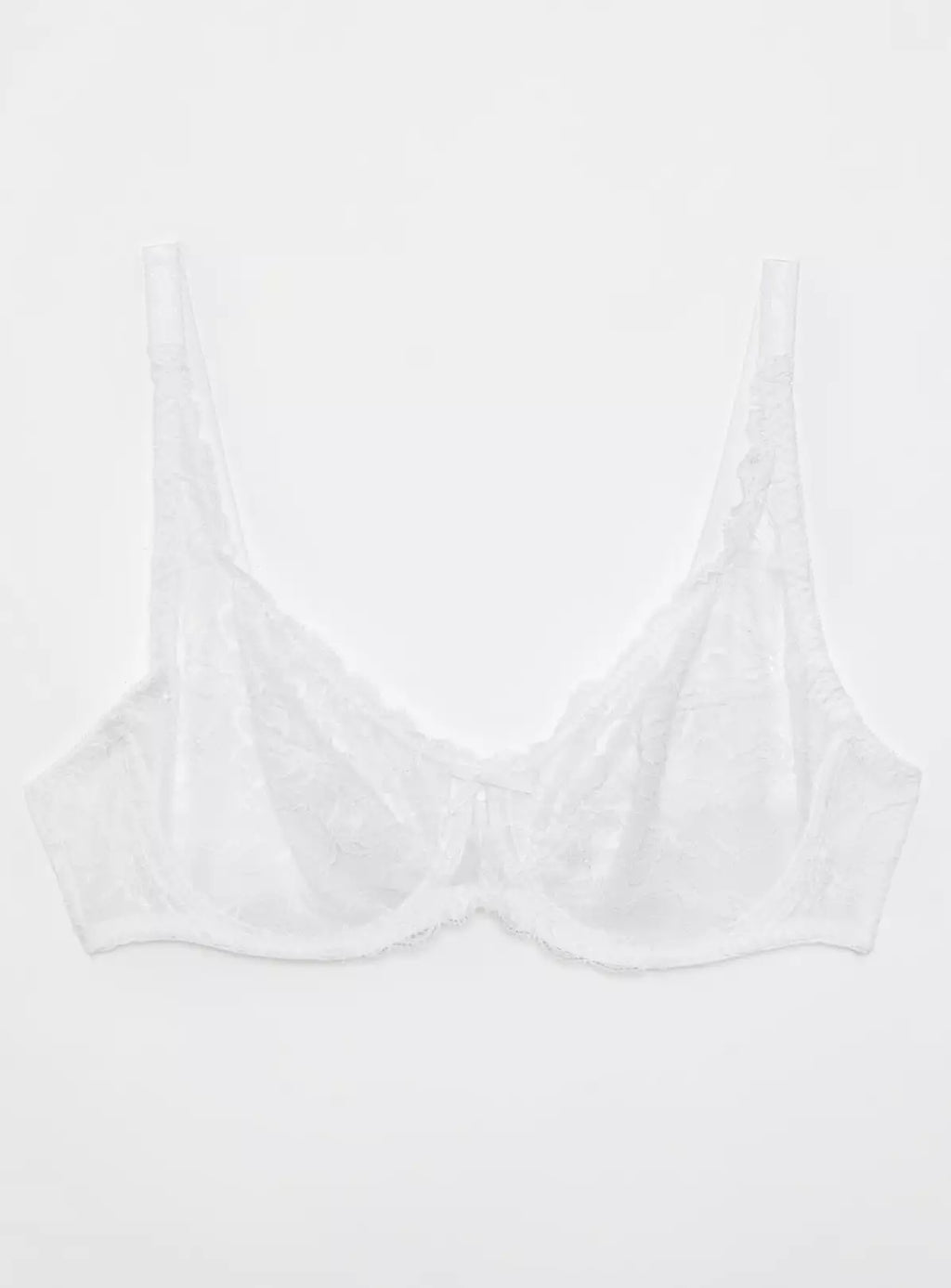  White Recycled Lace Full Cup Comfort Bra - 34DD