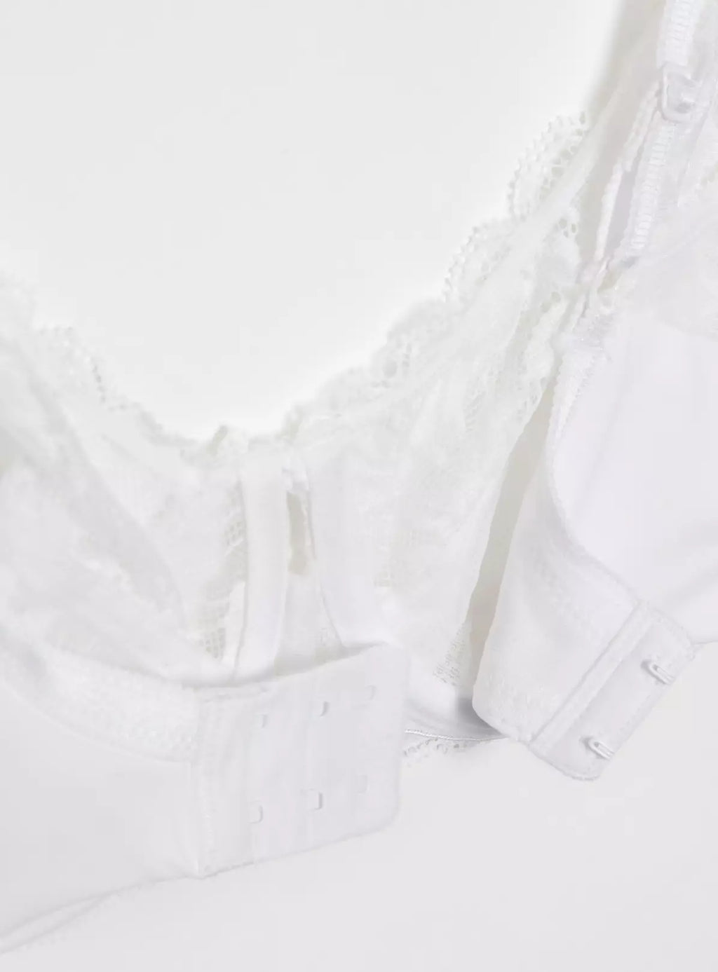  White Recycled Lace Full Cup Comfort Bra - 34DD
