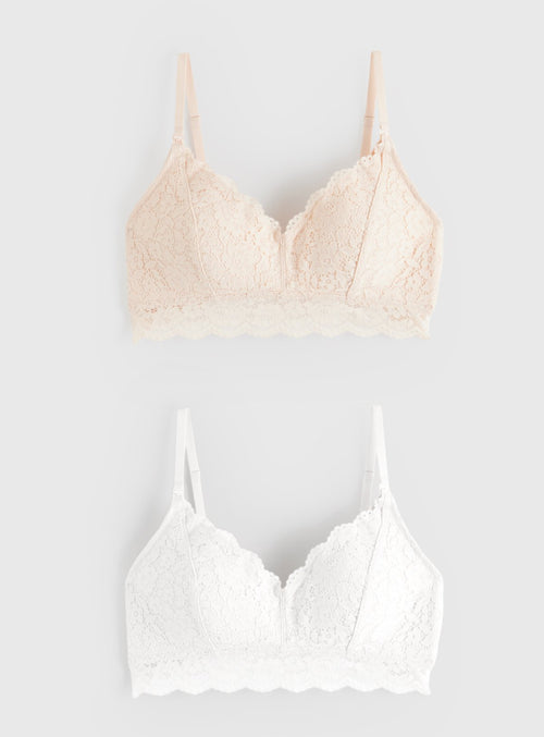  A-E MATERNITY Lace Supersoft Nursing Bras 2 Pack 36DD
