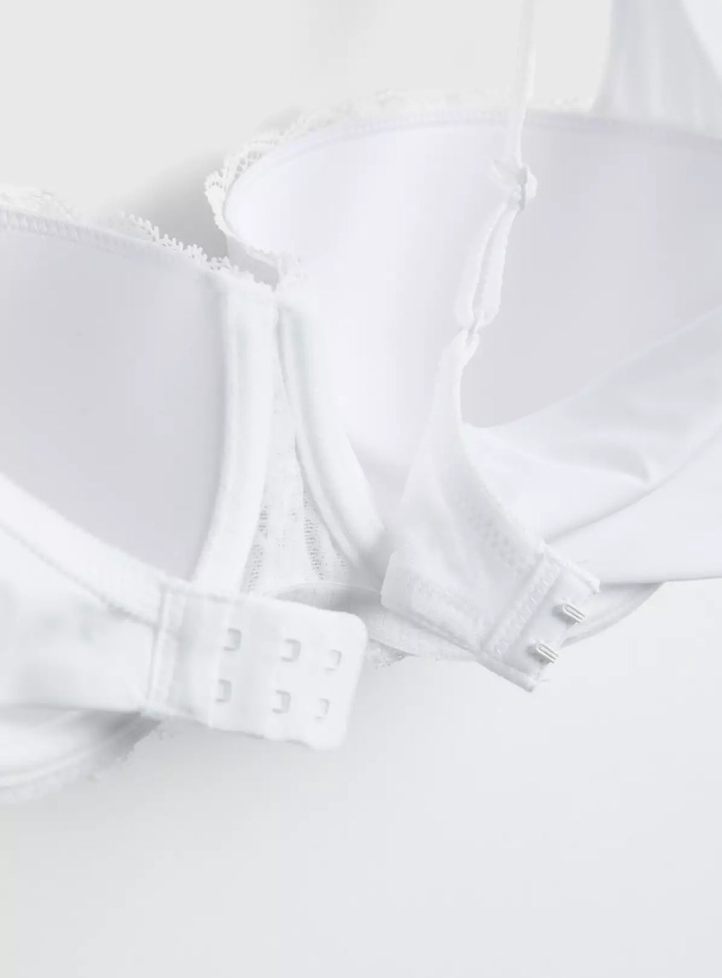  A-E White Recycled Lace Balcony Bra 34E