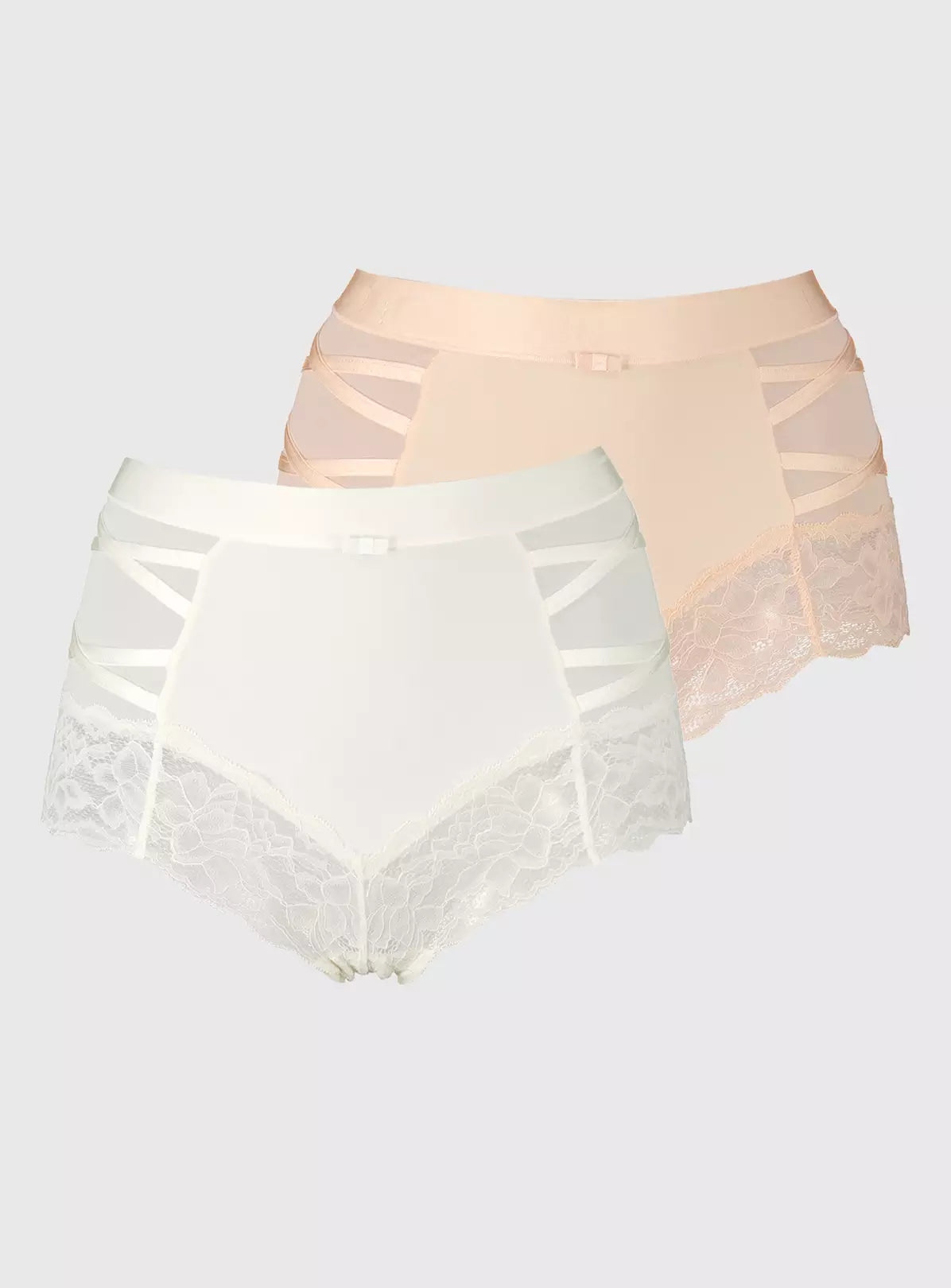  Secret Shaping Ivory & Peach Light Control Lace Knicker 2 Pack 22
