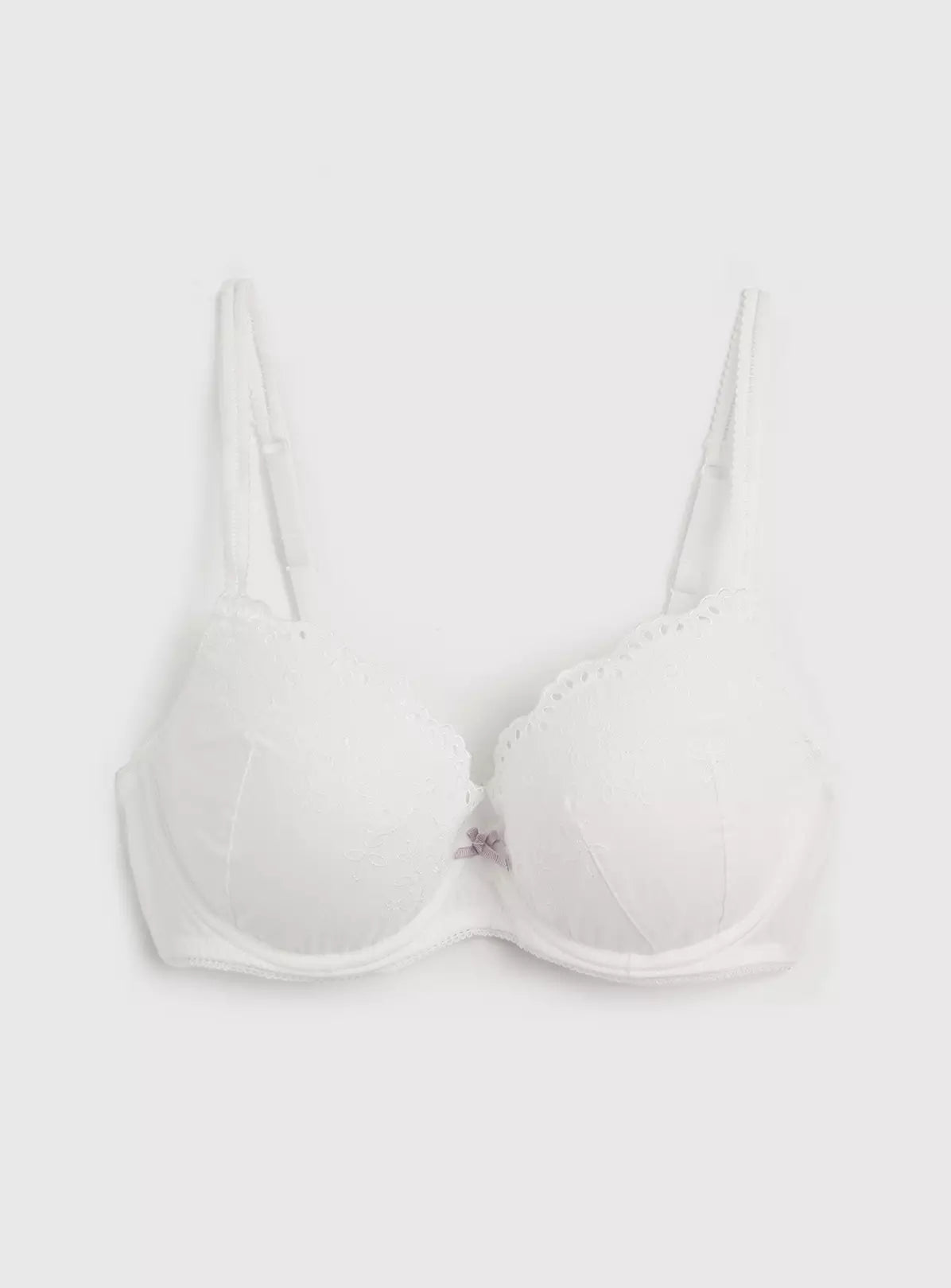  A-GG White Broderie Full Cup Padded Bra 42E