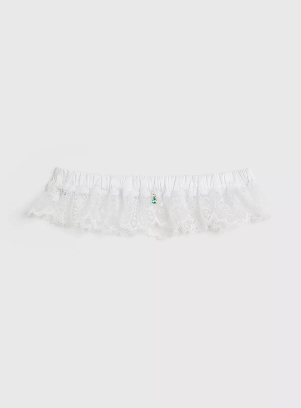  Boudoir Collection White Eyelash Lace Garter - One Size