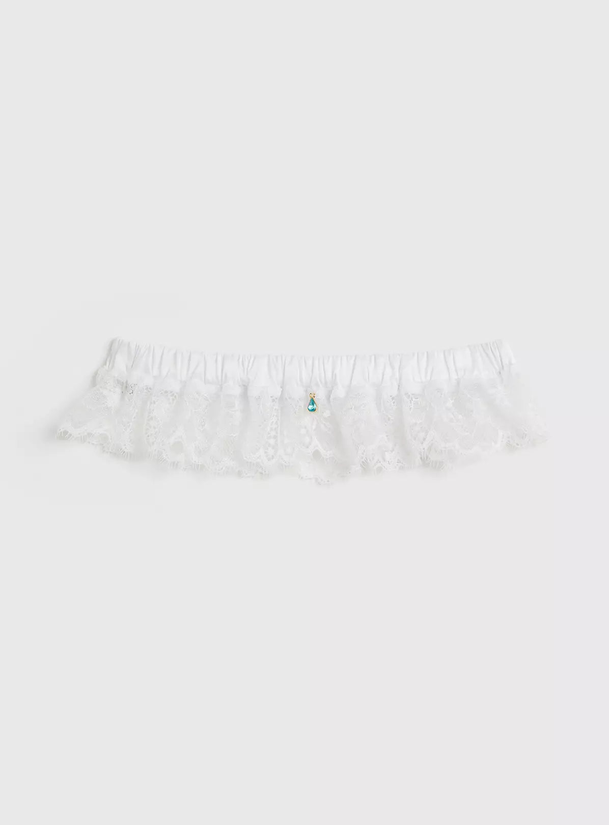  Boudoir Collection White Eyelash Lace Garter - One Size