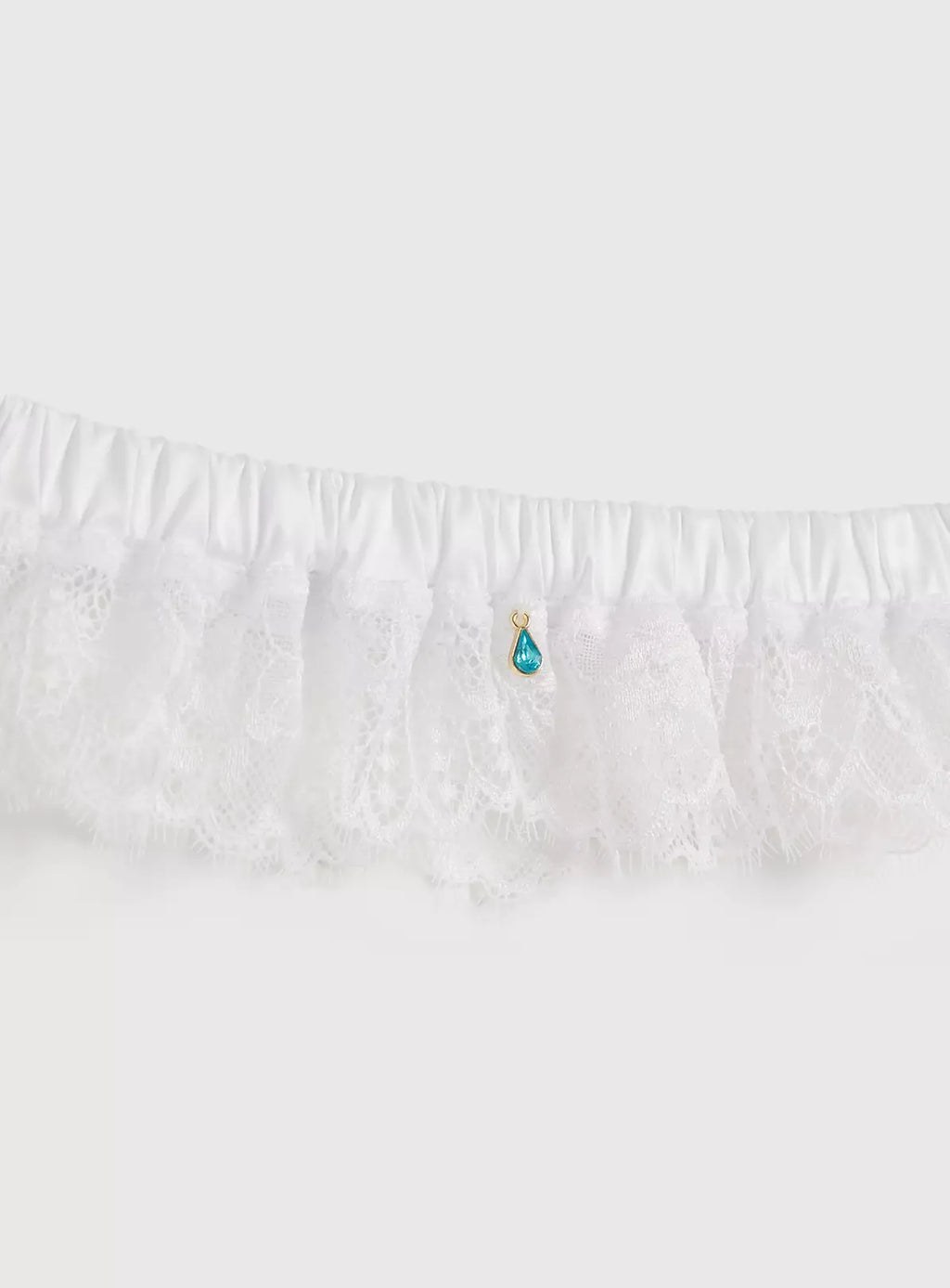 Boudoir Collection White Eyelash Lace Garter - One Size