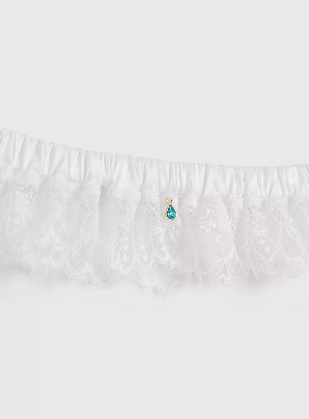  Boudoir Collection White Eyelash Lace Garter - One Size
