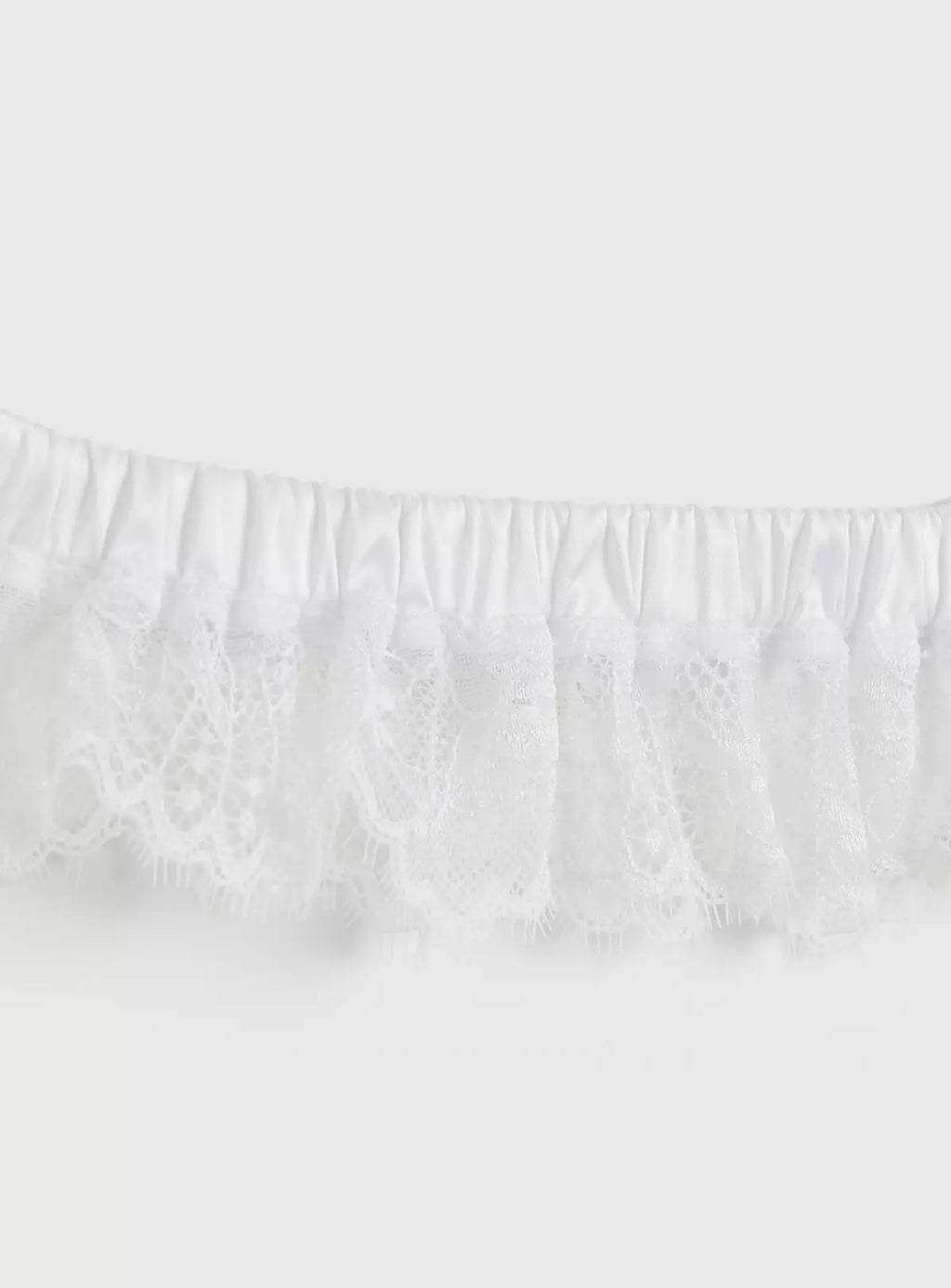  Boudoir Collection White Eyelash Lace Garter - One Size