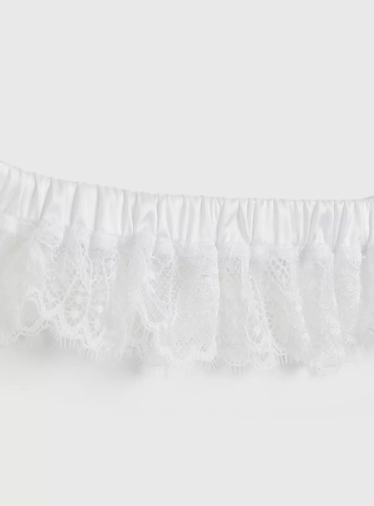  Boudoir Collection White Eyelash Lace Garter - One Size