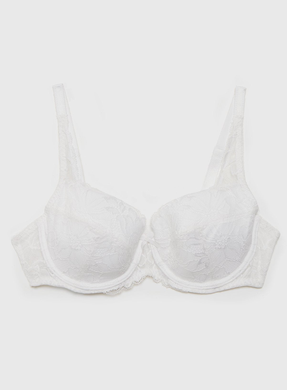  A-E White Lace Full Cup Comfort Bra 38E