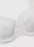  A-E White Recycled Lace Full Cup Comfort Bra 36A