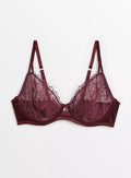  A-GG Boudoir Collection Aubergine Lace & Velvet Underwired Bra 32A