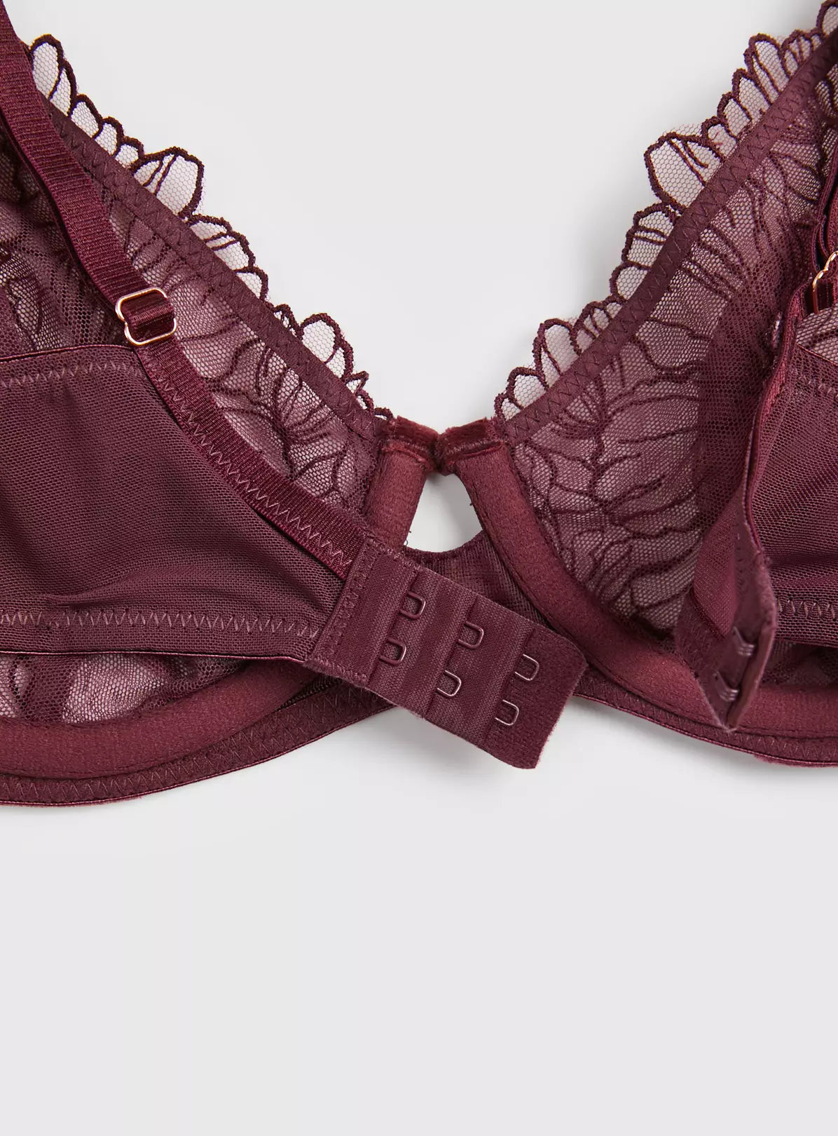  A-GG Boudoir Collection Aubergine Lace & Velvet Underwired Bra 32A
