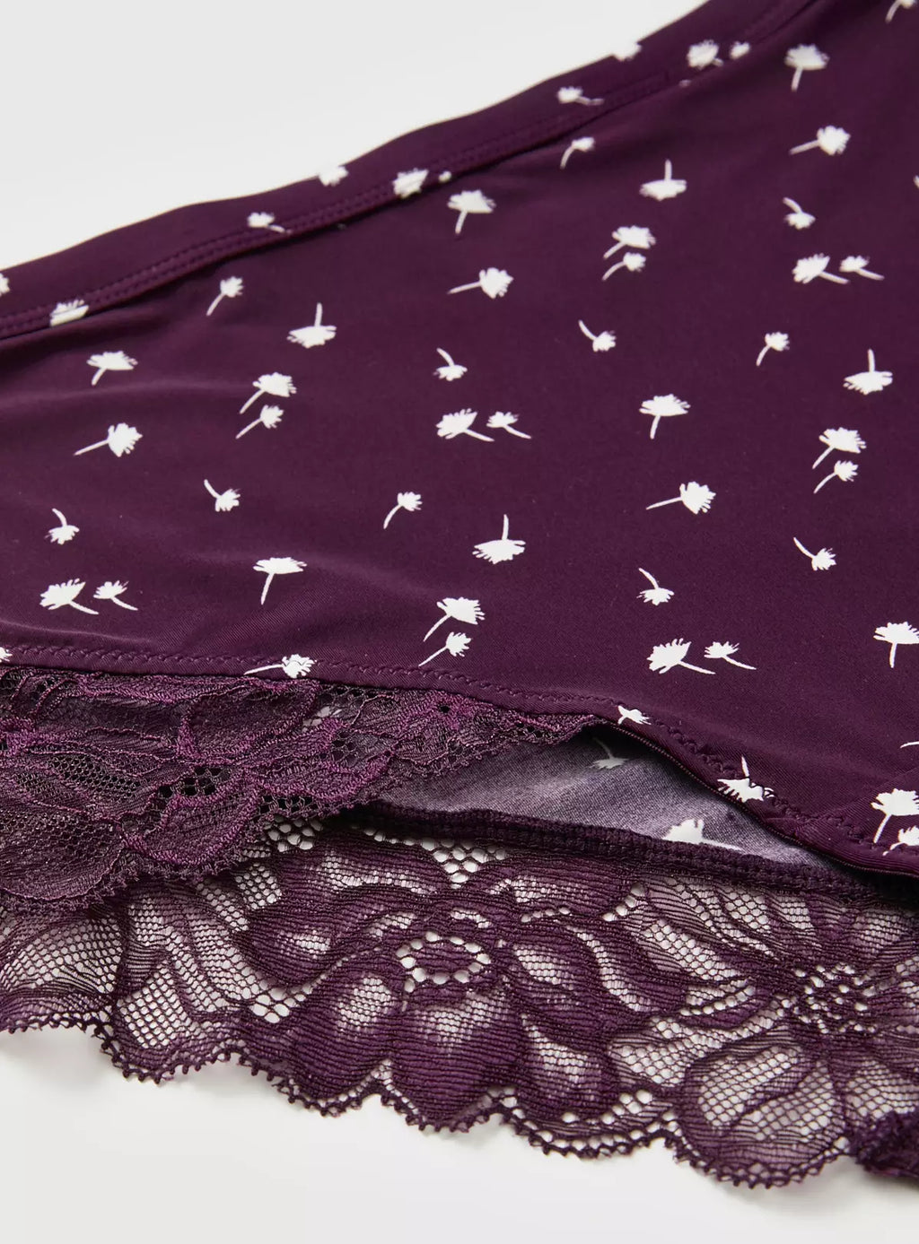  Purple Floral Lace Detail Full Knickers 6