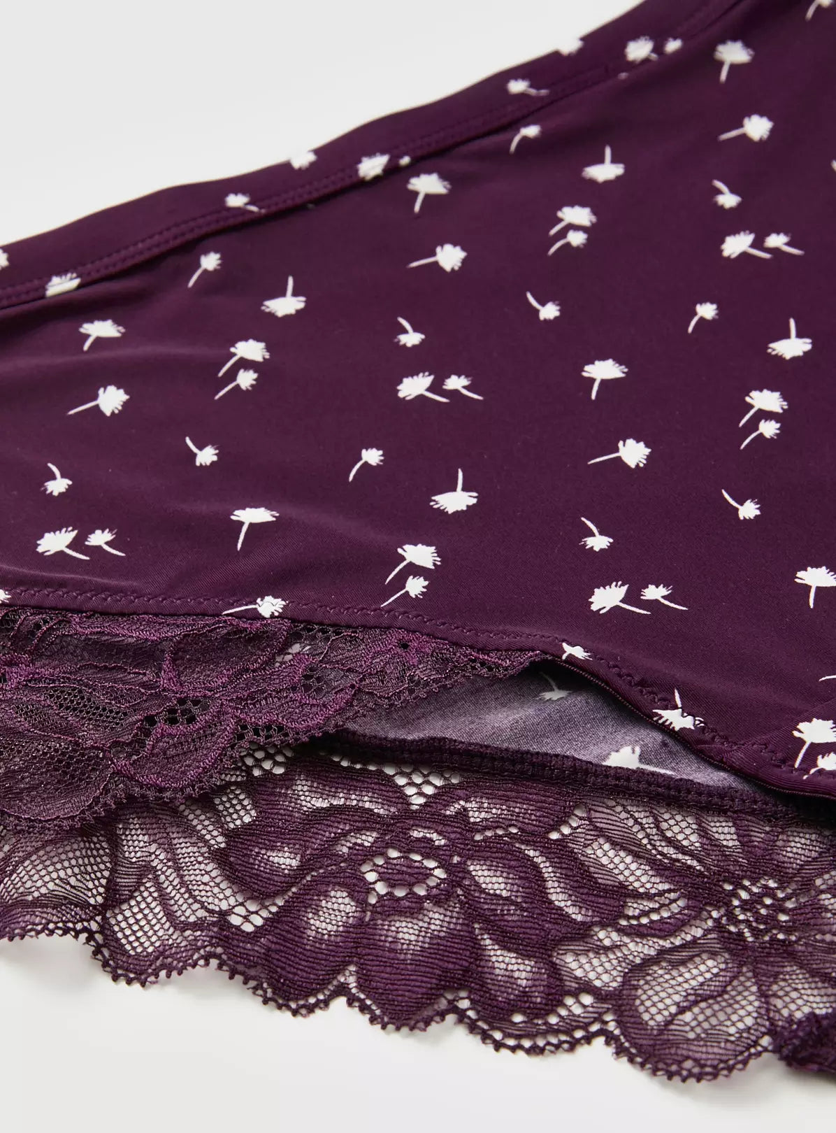  Purple Floral Lace Detail Full Knickers 6
