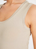  Oatmeal Thermal Heat Ribbed Vest 16