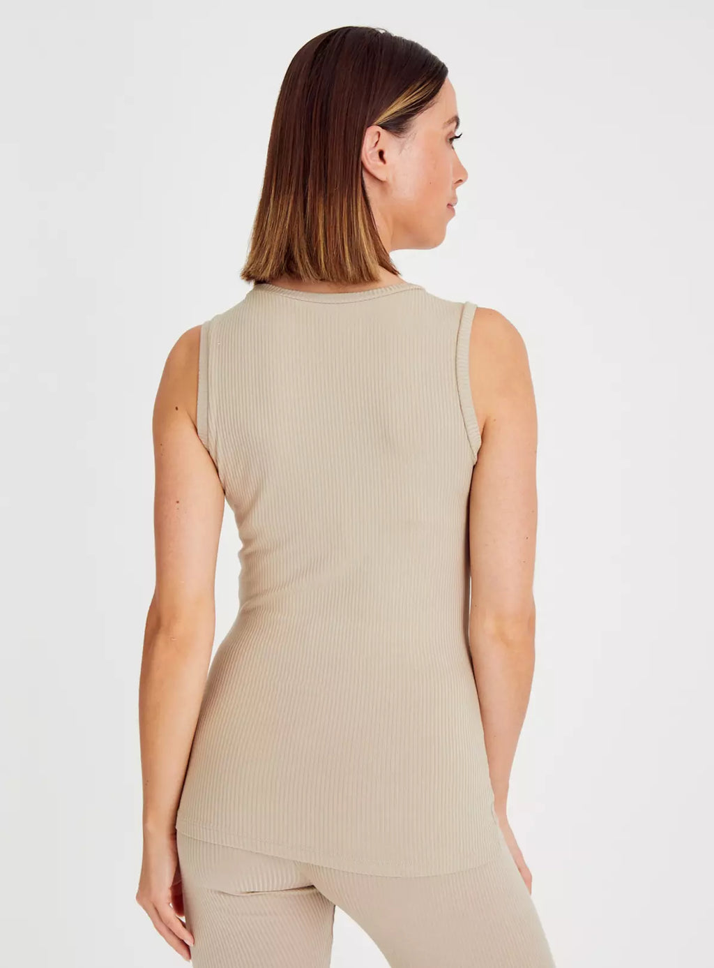  Oatmeal Thermal Heat Ribbed Vest 16