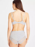  Grey Marl Floral Lace Full Knickers 8