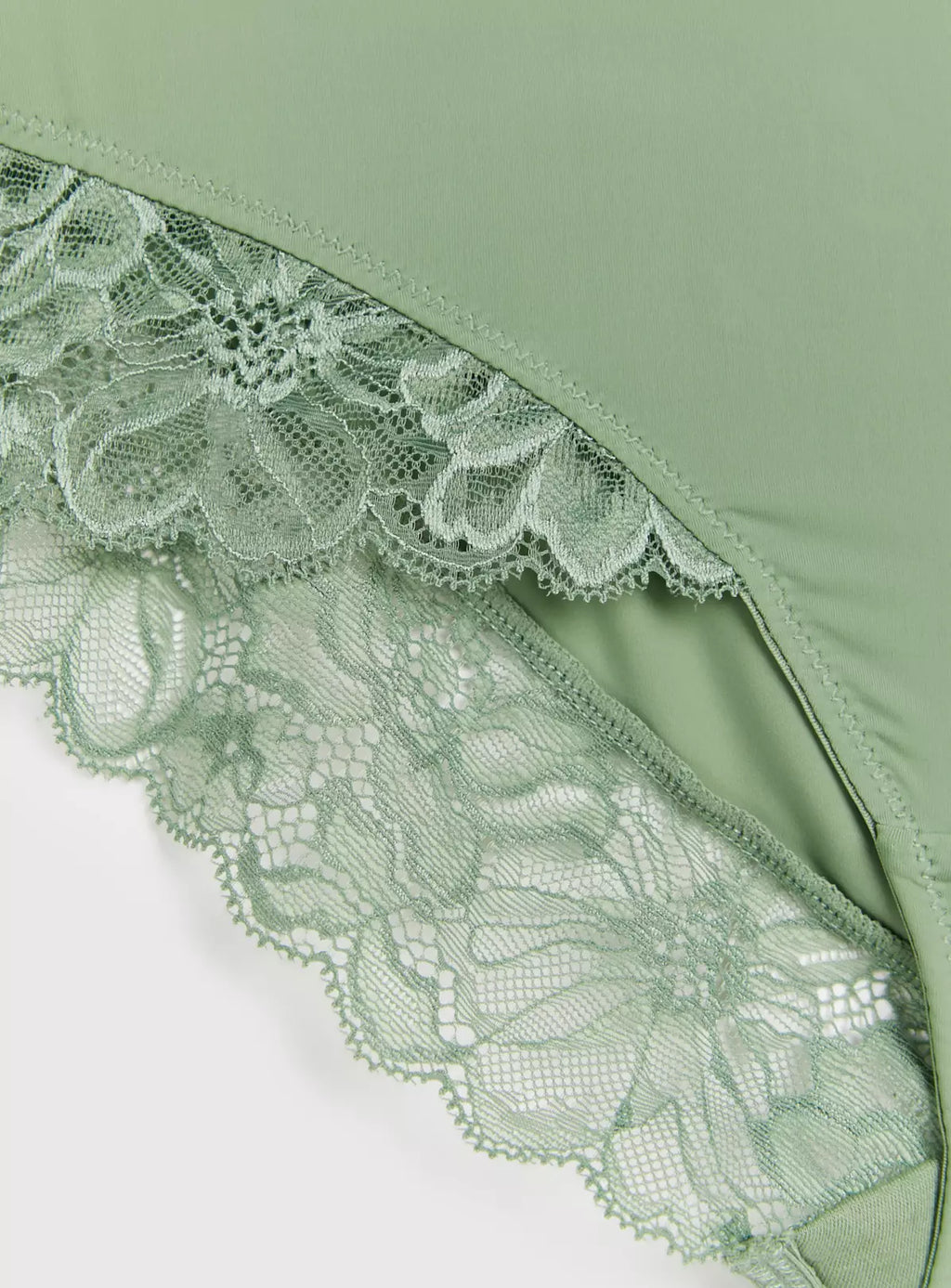  Khaki Floral Lace Full Knickers 18