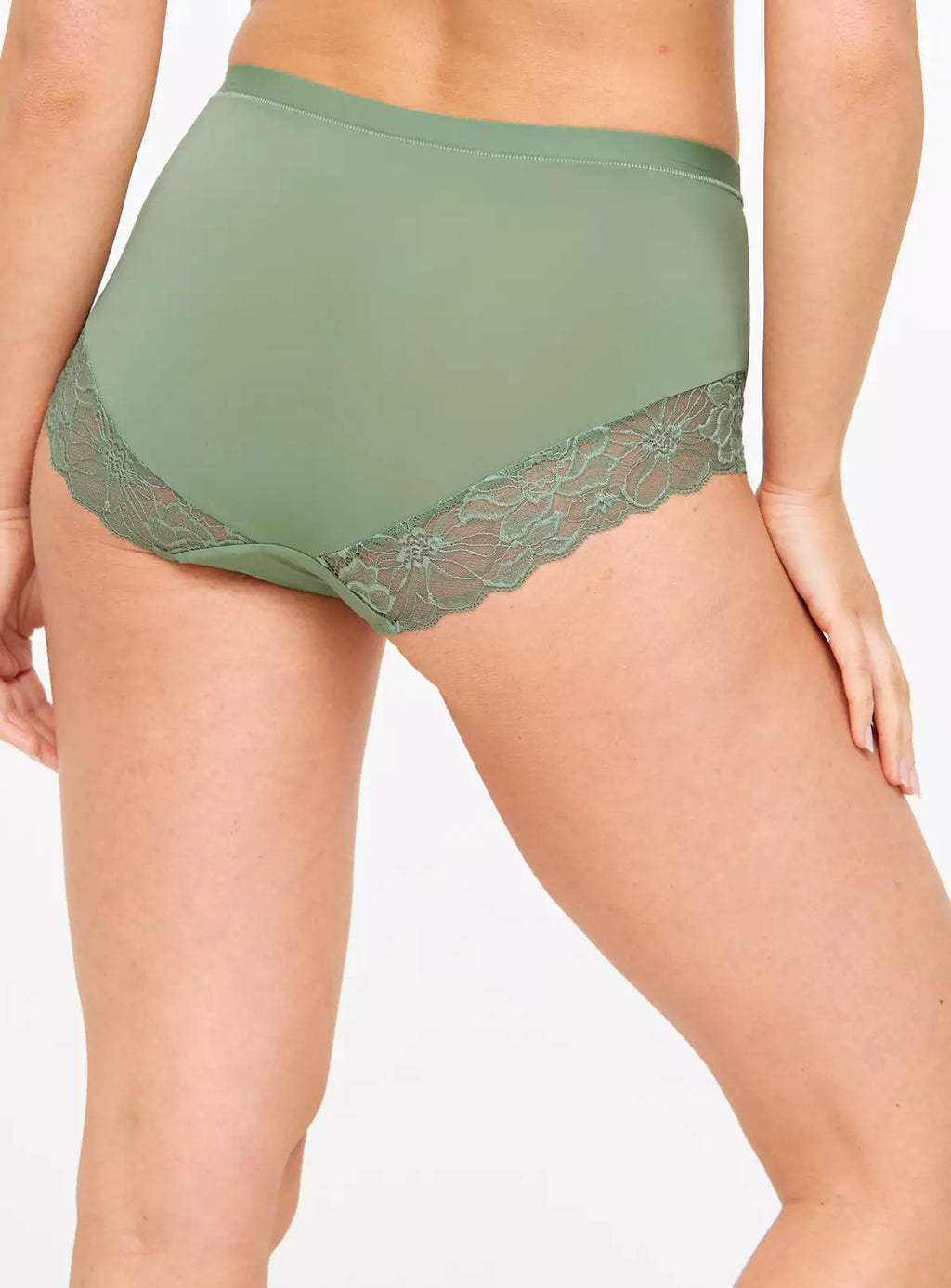  Khaki Floral Lace Full Knickers 18