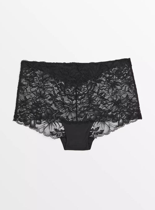  Black Floral Lace Shorts Knickers 20
