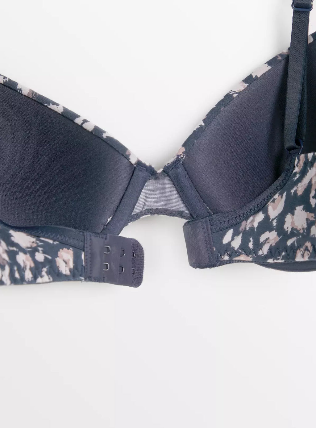  Navy Animal Print & Pink Marl Plunge T-Shirt Bra 2 Pack 34DD