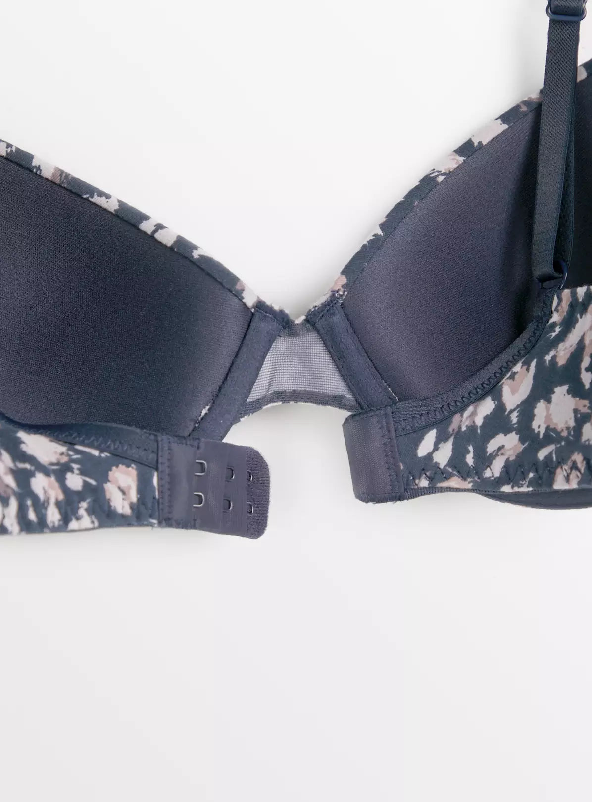  Navy Animal Print & Pink Marl Plunge T-Shirt Bra 2 Pack 34DD
