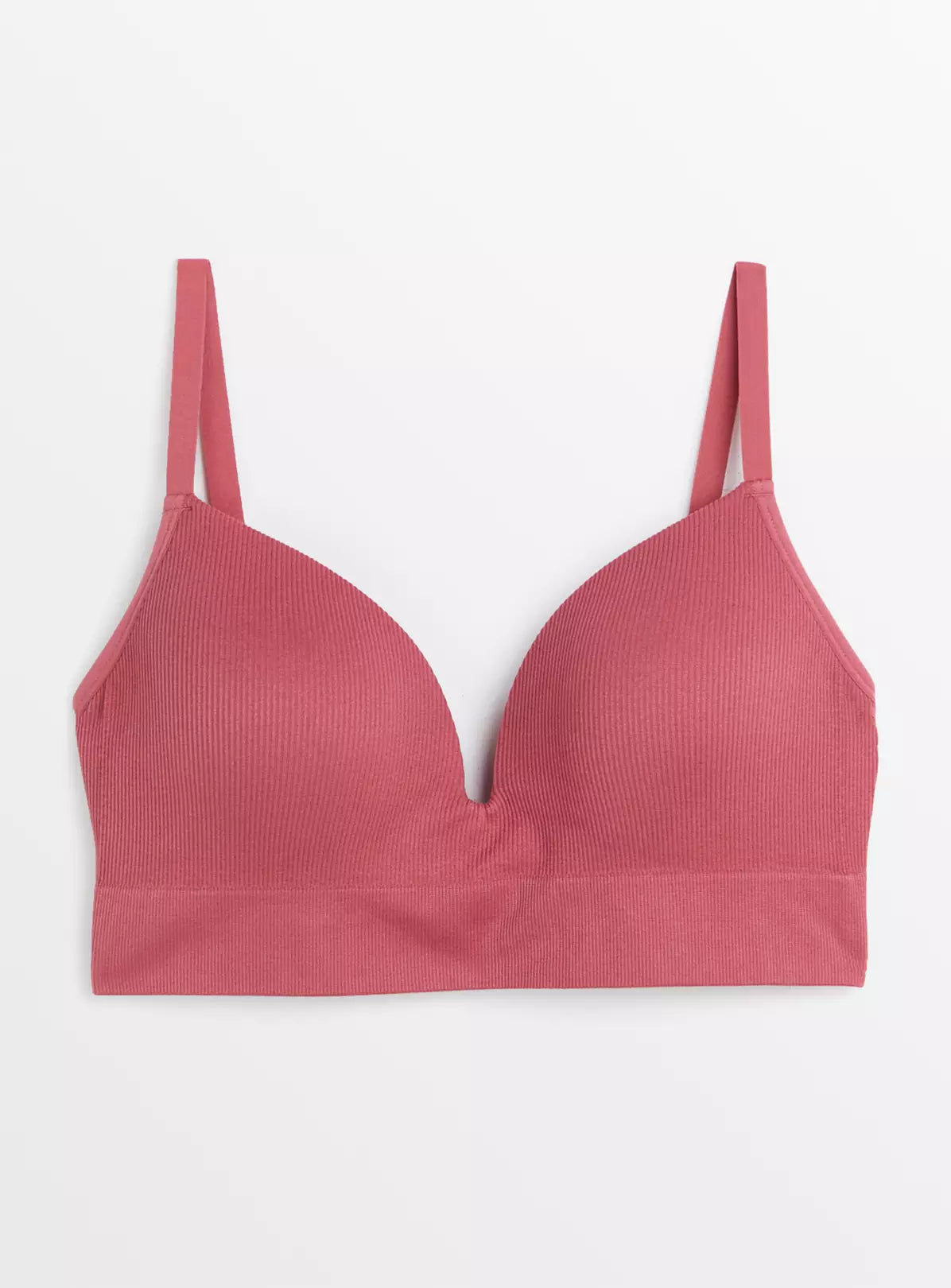  Rose Pink Seamless Plunge BraXXL