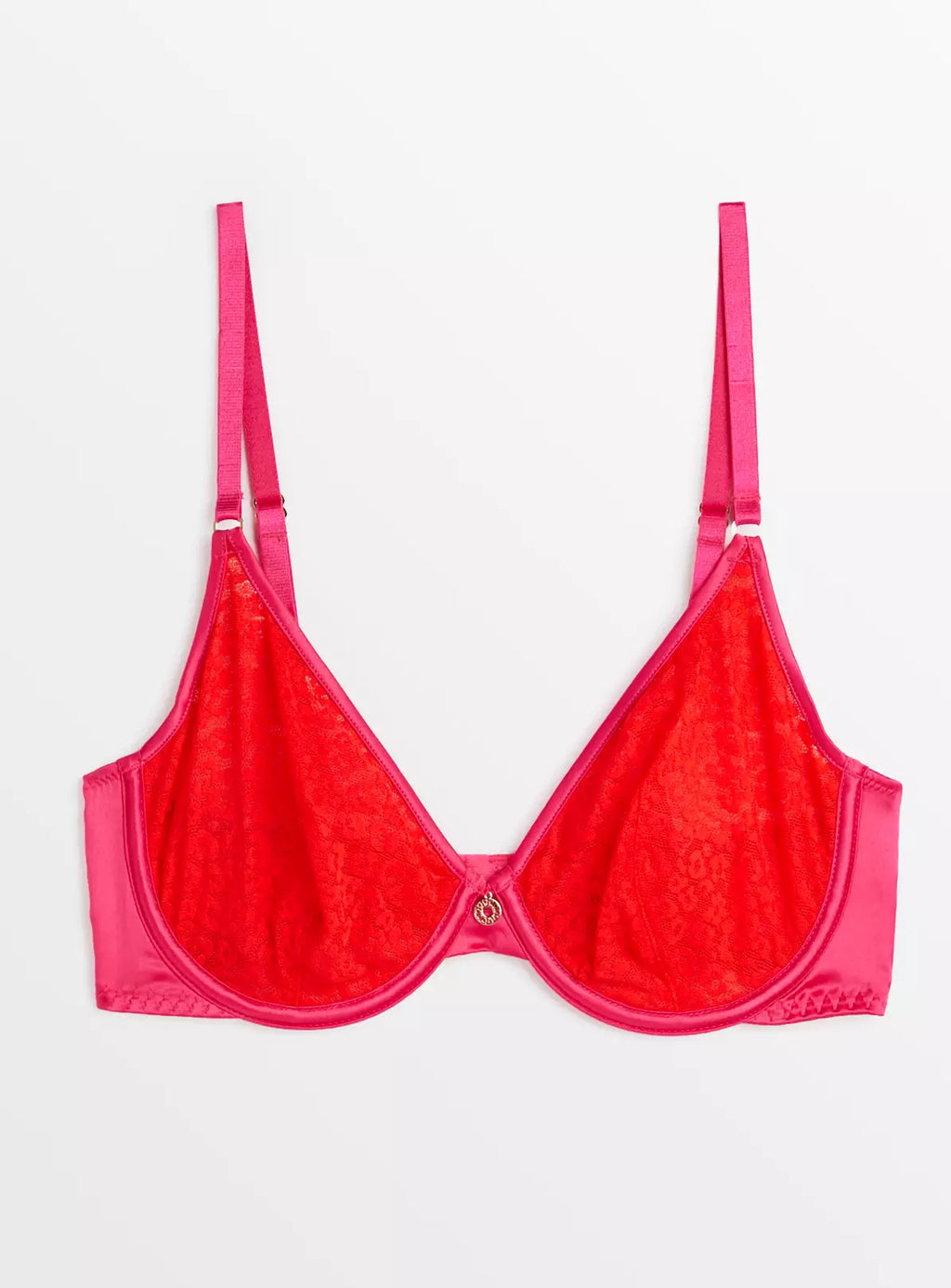  Red Valentines Animal Lace Underwired Bra 32DD