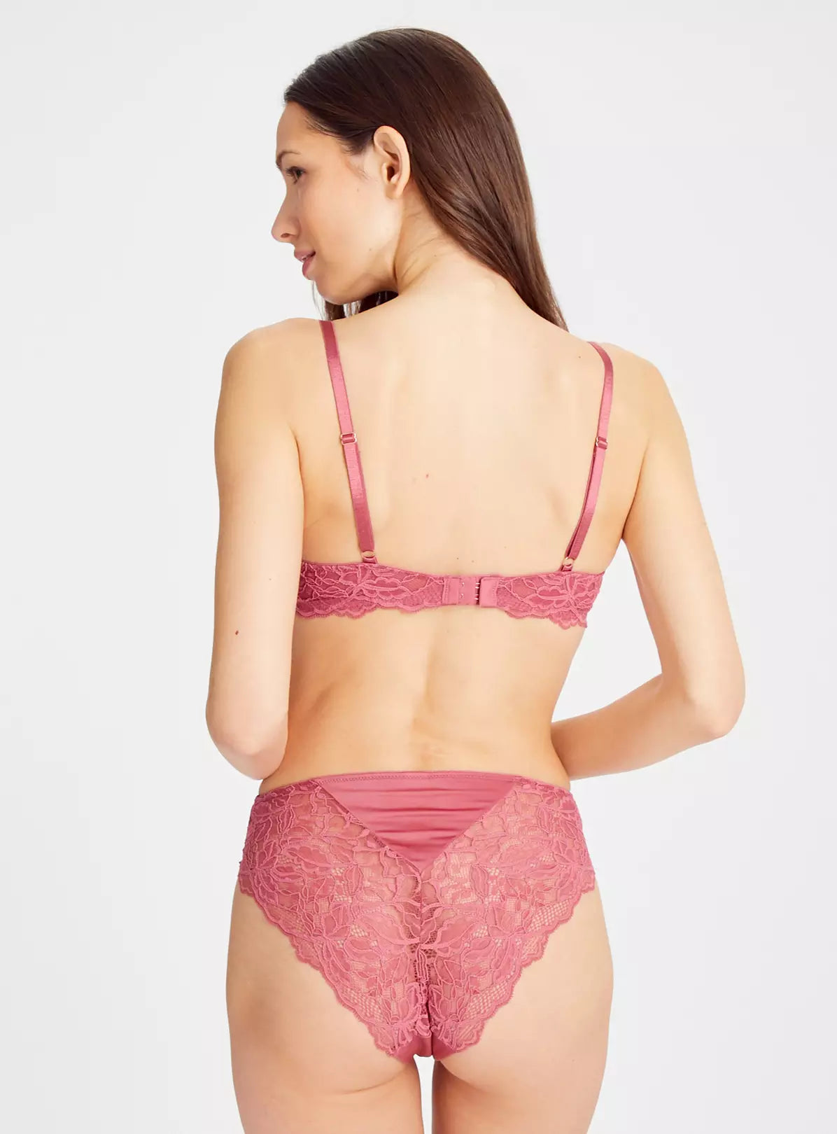  Pink Shine Lace Back Padded Bra32A