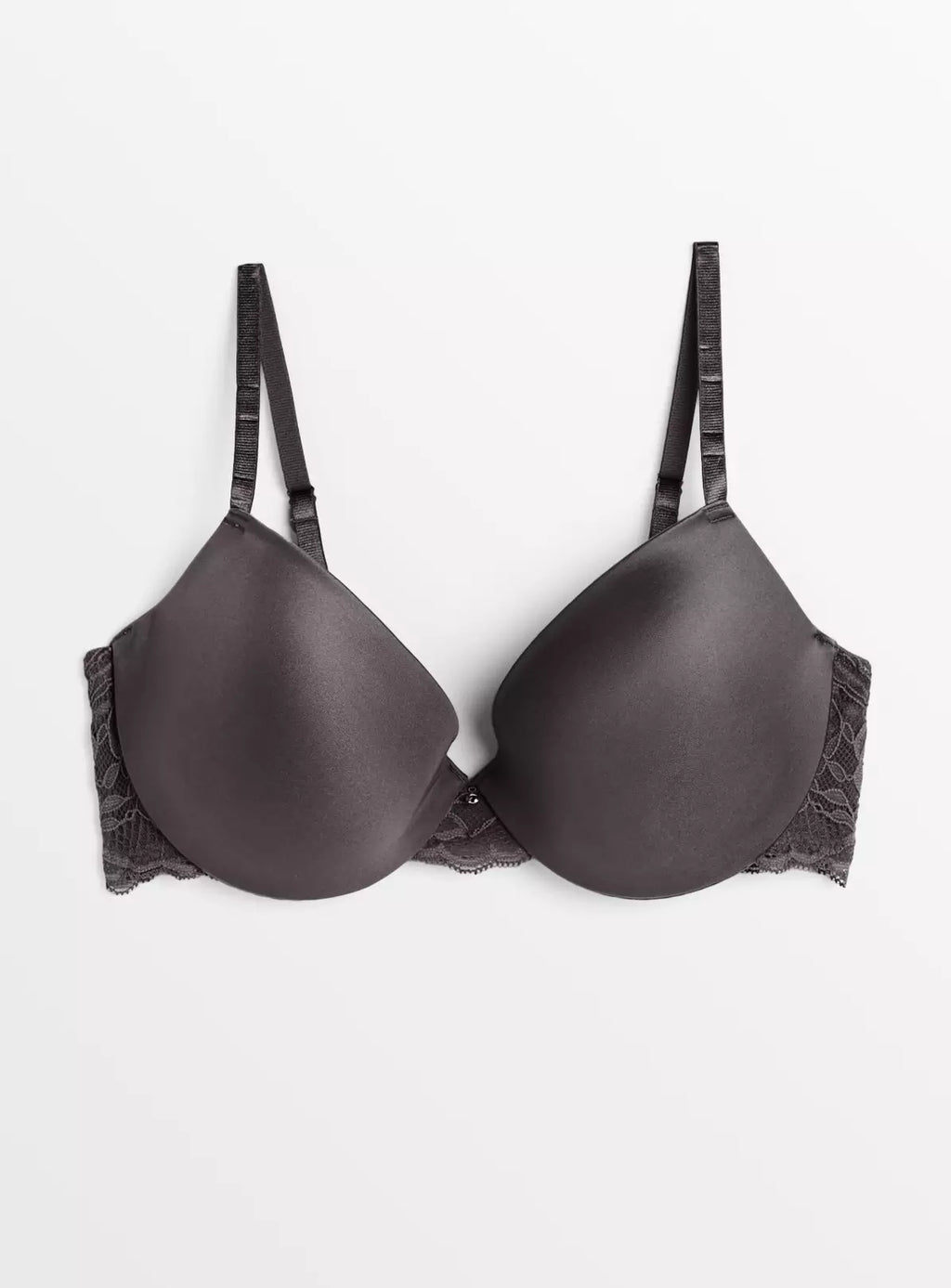  Dark Grey Shine Lace Back Padded Bra 38DD