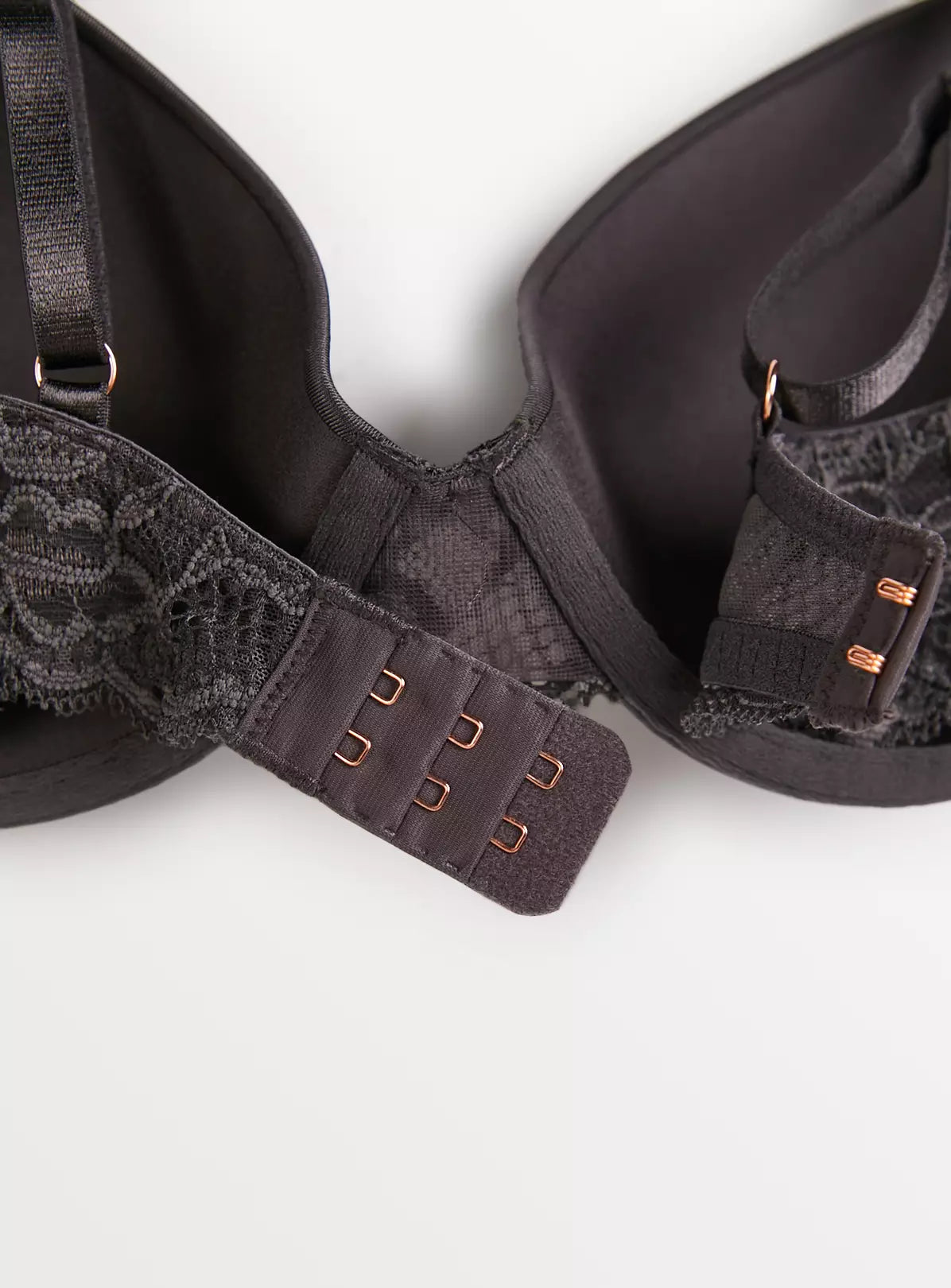  Dark Grey Shine Lace Back Padded Bra 38DD