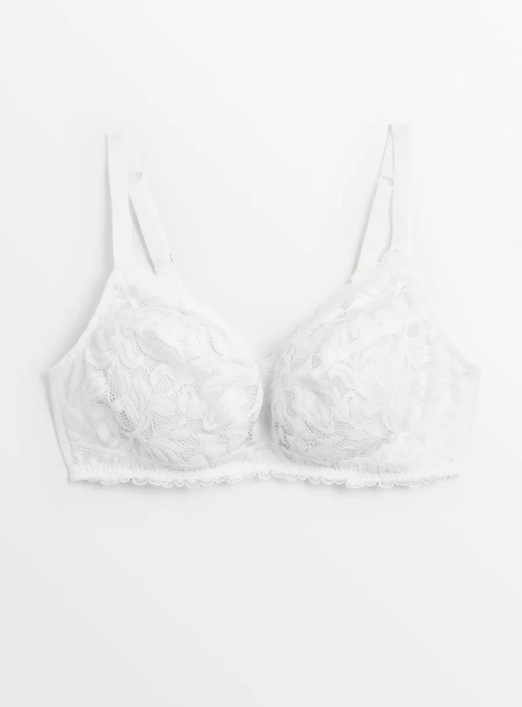  DD+ White Lace Non-Wired Bra 36DD