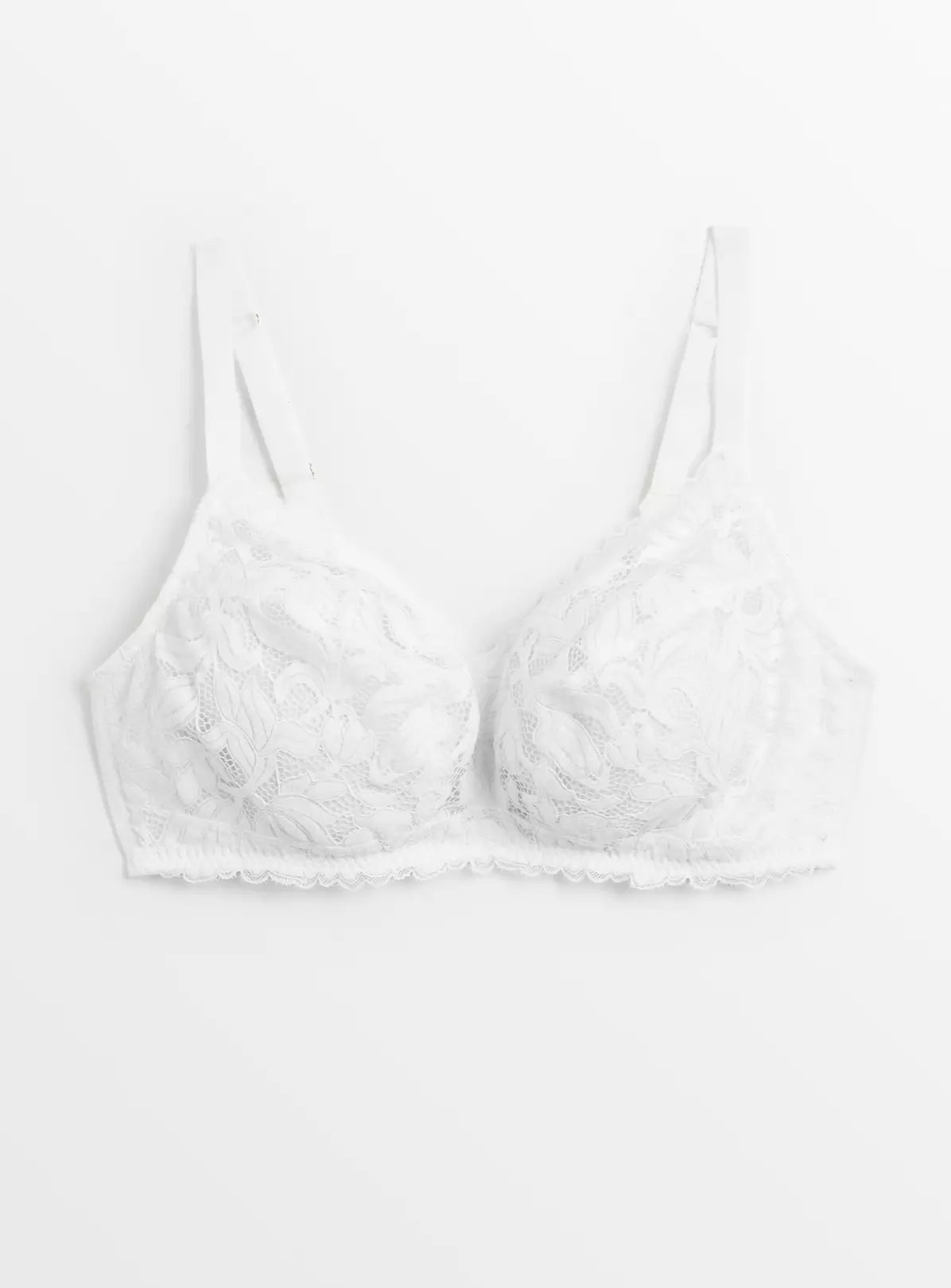  DD+ White Lace Non-Wired Bra 36DD