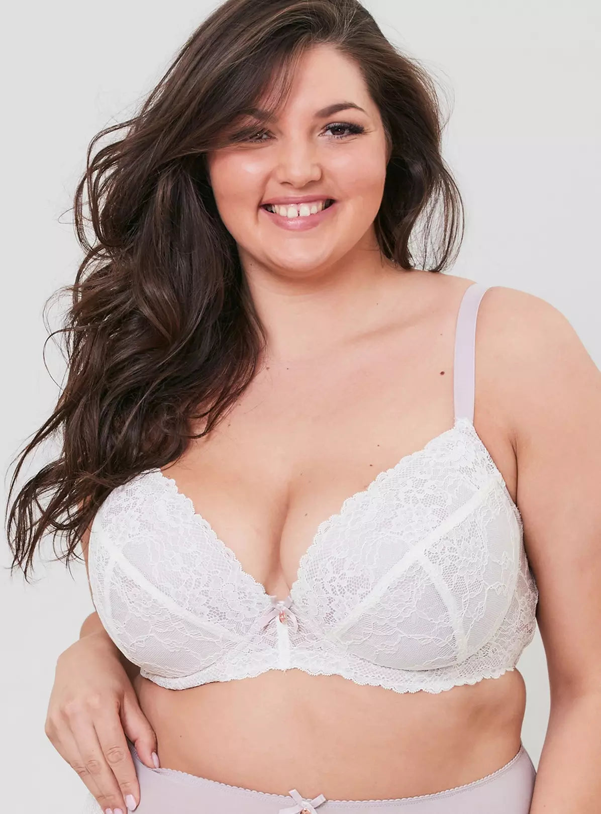  OOLA LINGERIE Tonal Lace Padded Plunge Bra 38F
