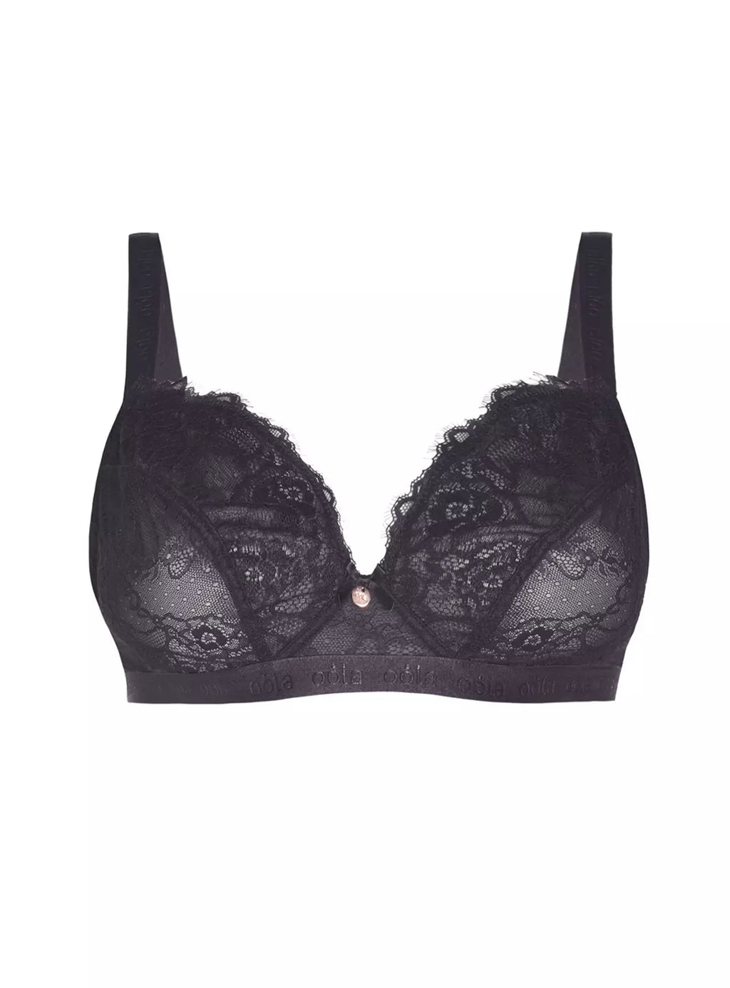  OOLA LINGERIE Lace & Logo Non Wired Soft Bra42D