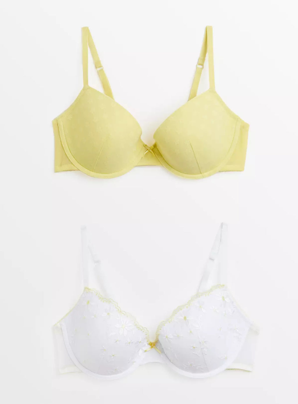  Yellow Daisy Padded T-Shirt Bra 2 Pack 38E