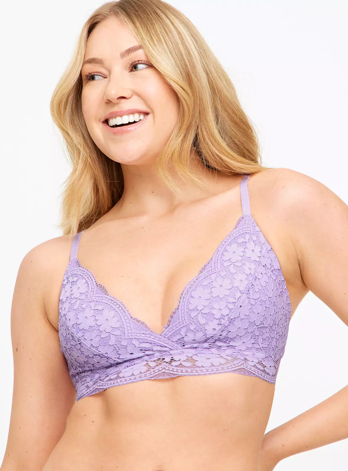  Lilac Floral Lace Padded Bralette10