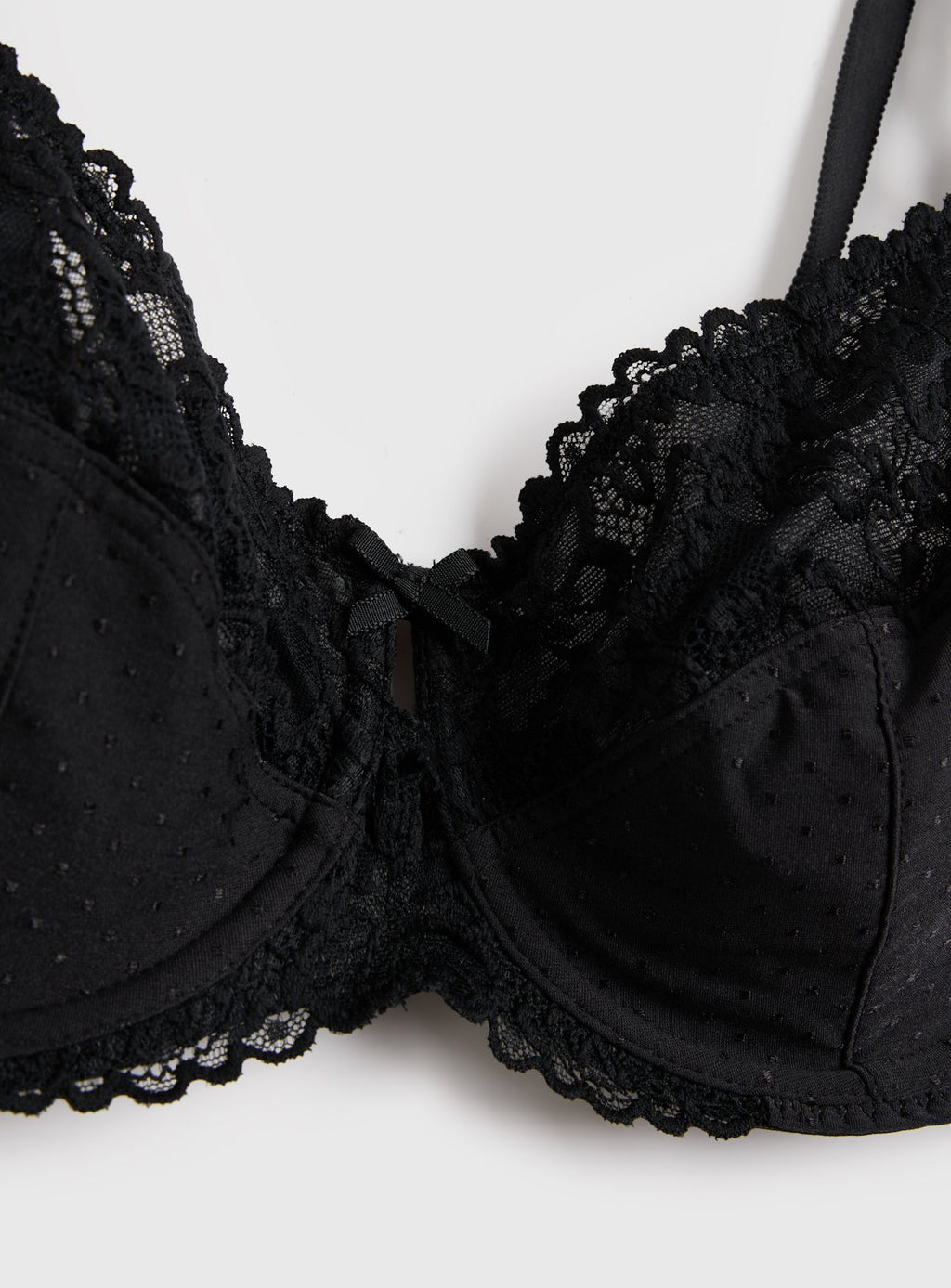  DD+ Black Floral Lace Underwired Bra 38DD