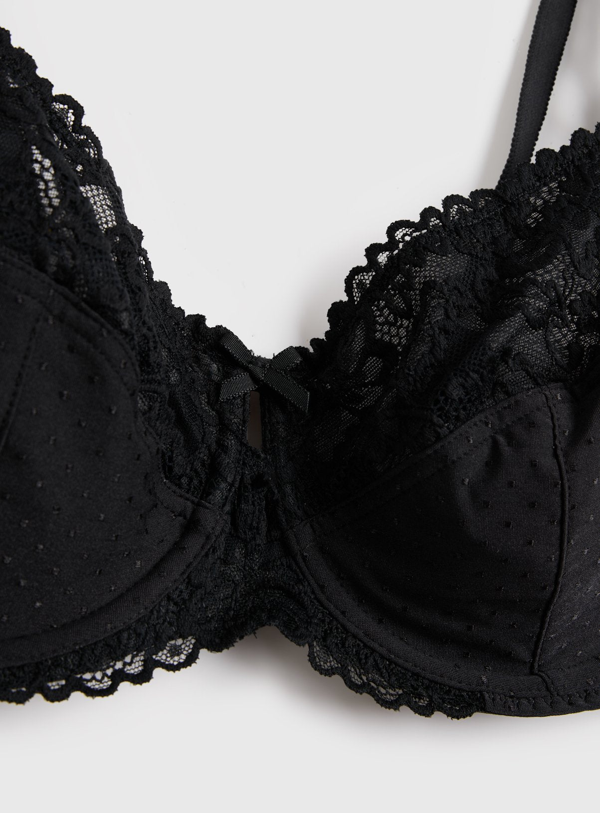  DD+ Black Floral Lace Underwired Bra 38DD