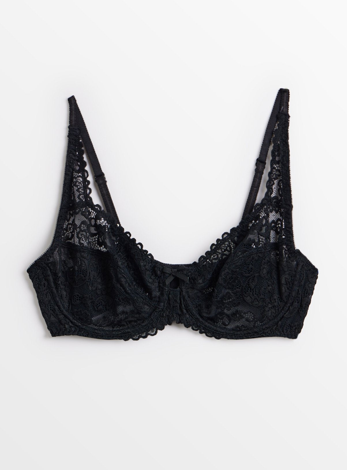  Black Lace Full Cup Underwired Bra 40E