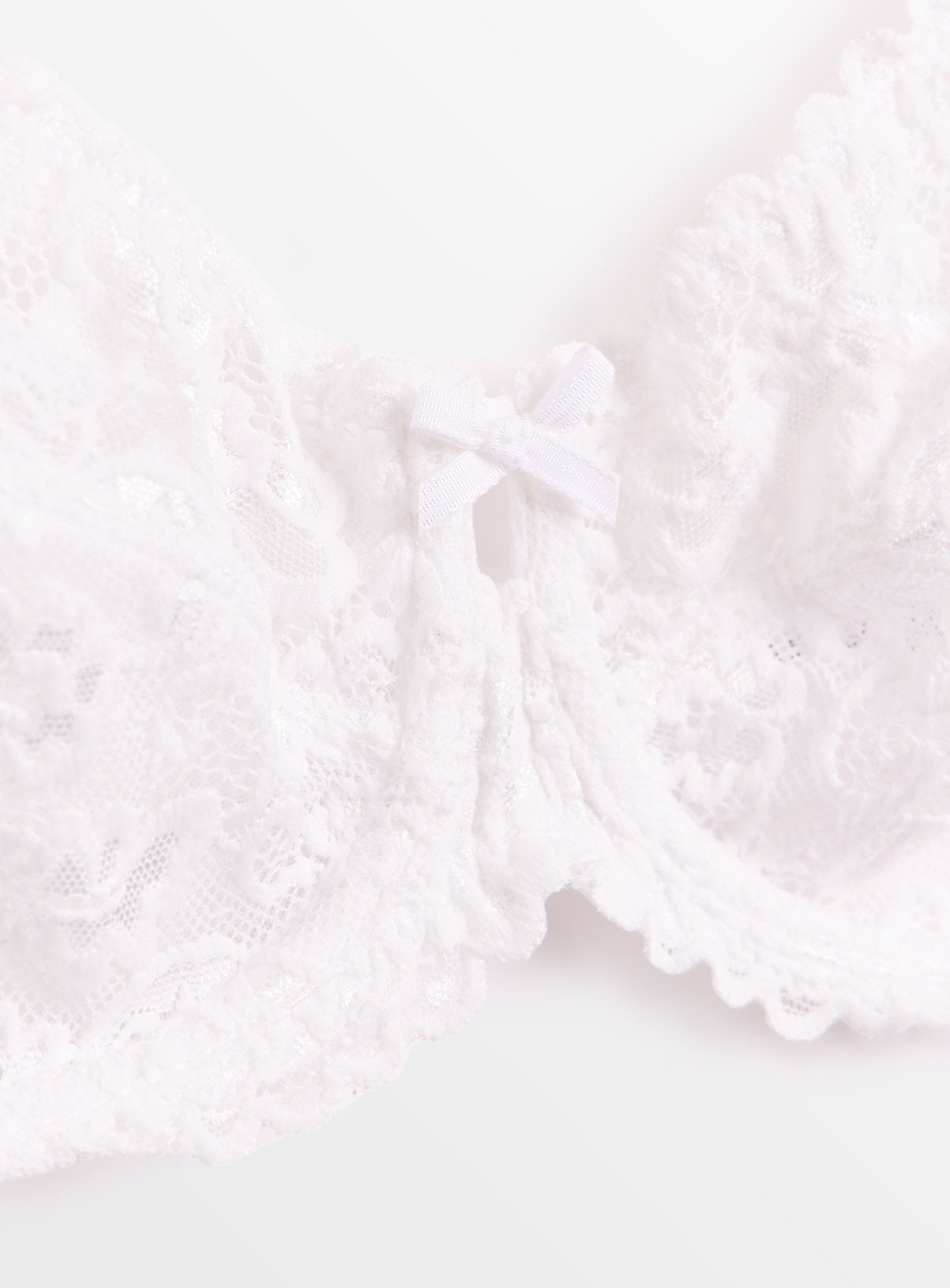  White Floral Lace Underwired Bra 32DD