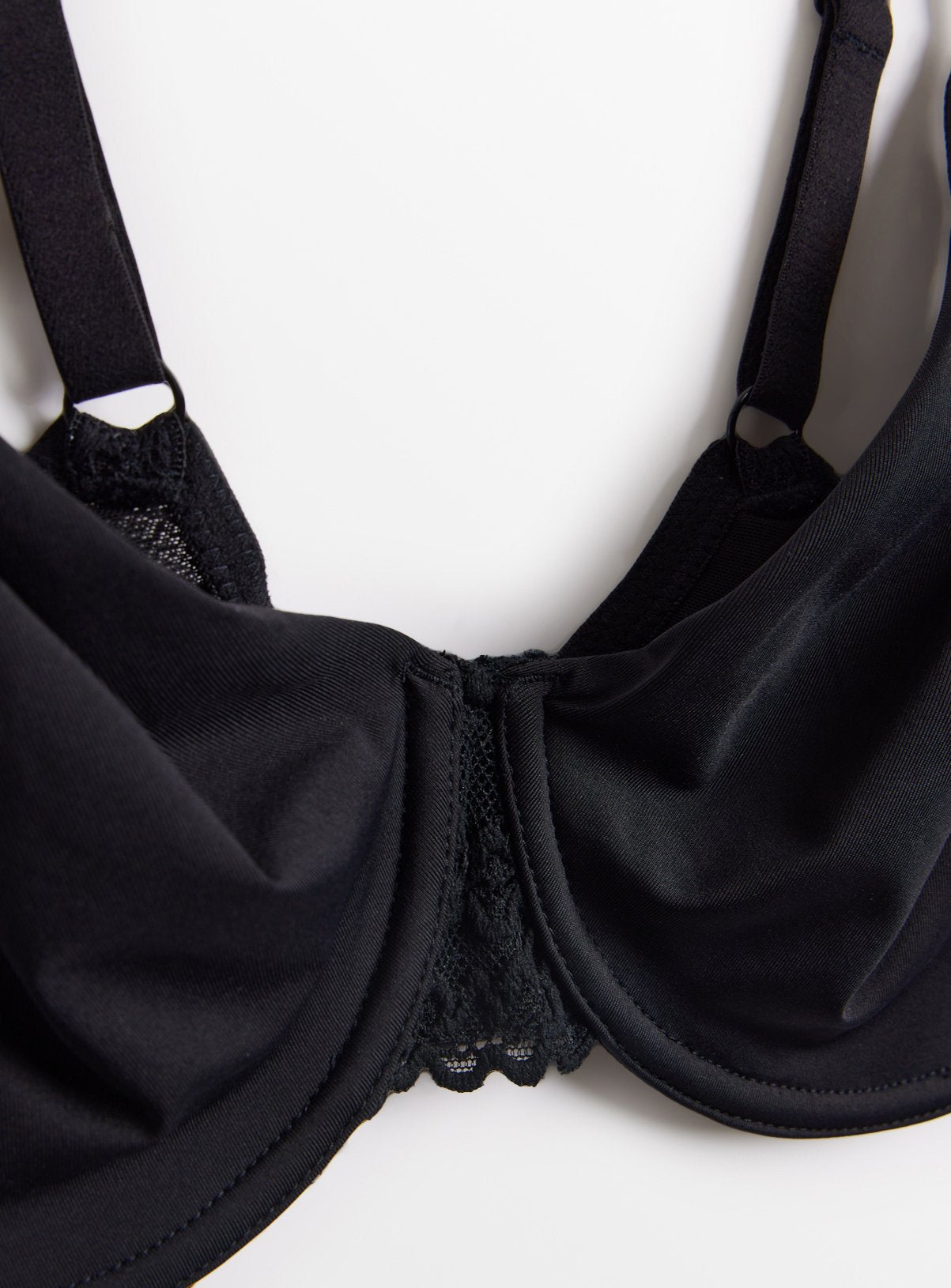  DD+ Black Dual Moulded Lace Padded Bra 40F