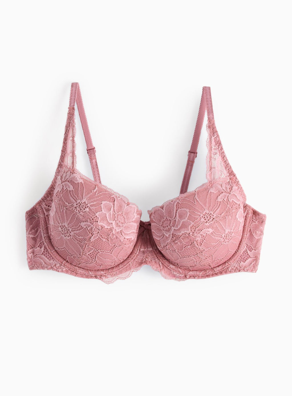 Blush Pink Floral Lace Padded Bra 40DD